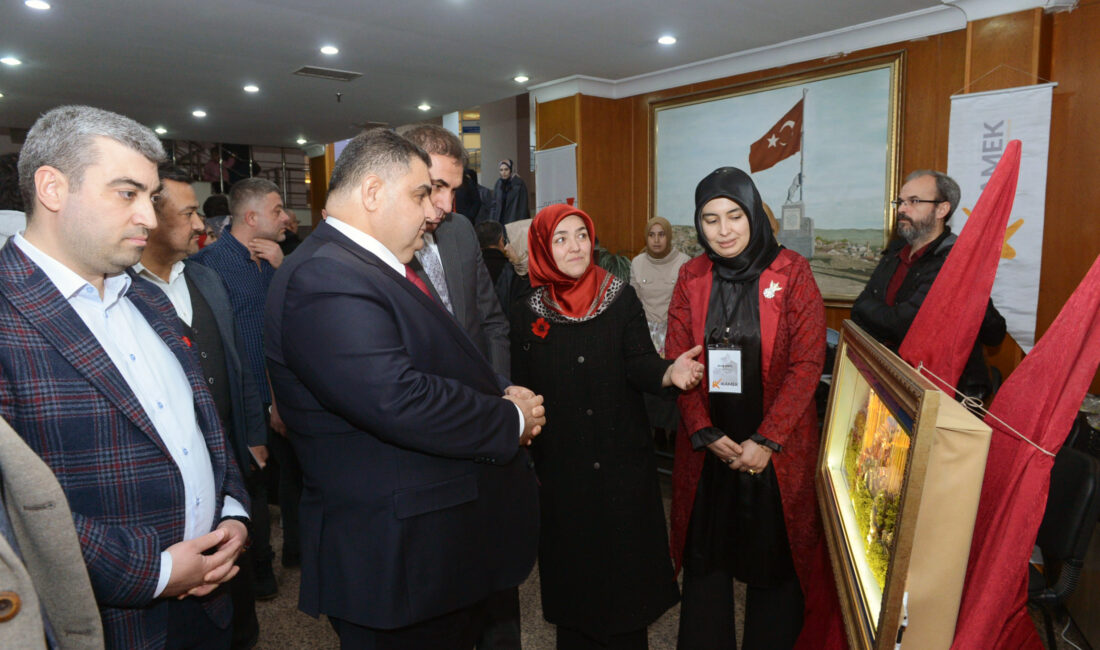 Büyükşehir Belediyesinin Meslek Edindirme Kursları’nda eğitim alan kursiyerlerin el emeğiyle