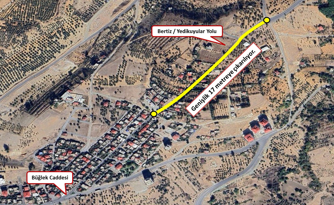 Büyükşehir Belediyesi, Büğlek Caddesi ile Yedikuyular Kayak Merkezi ve Bertiz