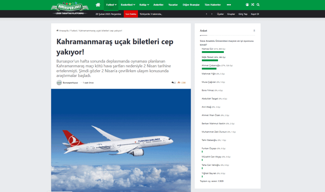 Bursaspor’un Kahramanmaraş deplasmanında oynayacağı maç için seyahat planı yapan taraftarlar,