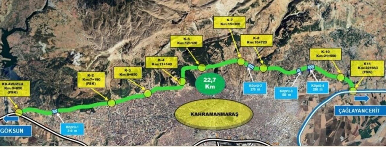 Kahramanmaraş'ta artan trafik yoğunluğunu azaltacak önemli bir proje olan Kuzey