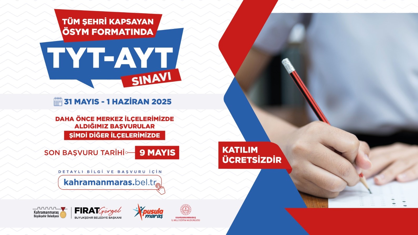 Büyükşehir Belediyesi, geçtiğimiz günlerde şehir merkezinde başlattığı ücretsiz YKS deneme