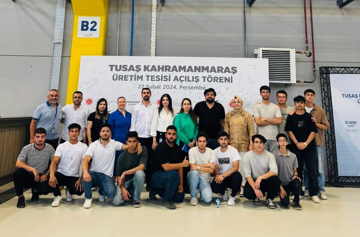 Kahramanmaraş İstiklal Üniversitesi (KİÜ) Airbus-TUSAŞ Havacılık Meslek Yüksekokulu (MYO) öğrencileri