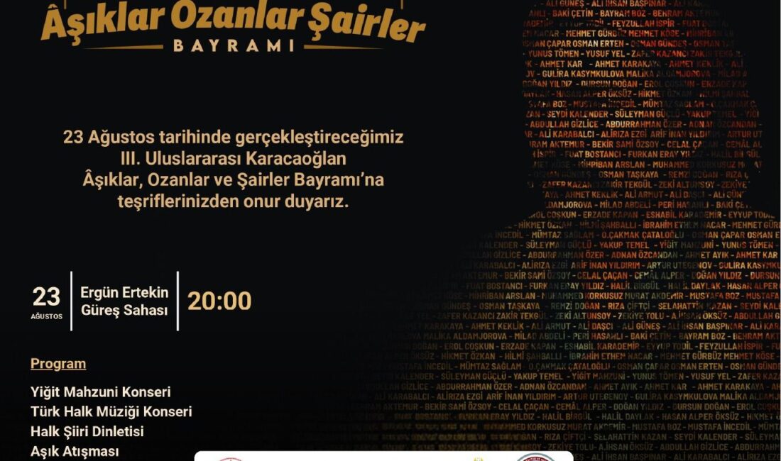 Kahramanmaraş, halk edebiyatı ve şiir geleneğinin önemli temsilcilerini buluşturacak büyük