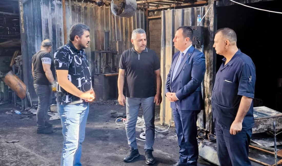 Kahramanmaraş’ın Dulkadiroğlu ilçesi Yeni Sanayi Sitesi’nde metal eşya üretimi yapan