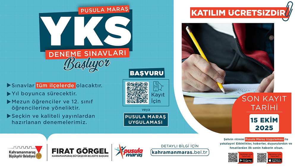 Kahramanmaraş Büyükşehir Belediyesi, üniversiteye hazırlanan gençlere yönelik şehir genelinde ücretsiz
