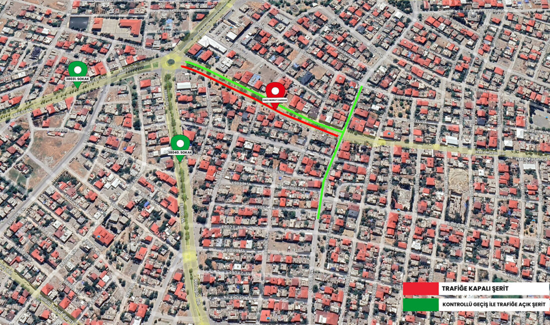 Büyükşehir Belediyesi, Dulkadiroğlu’nda bulunan Hacı Murat Caddesi’nde başlatılan altyapı çalışmaları