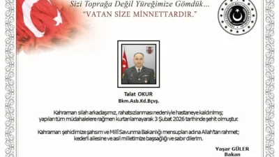 Hakkari’nin Şemdinli ilçesinde görevi başında rahatsızlanarak şehit olan Astsubay Kıdemli