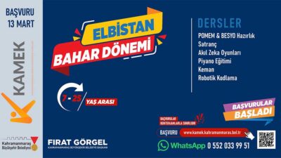 Büyükşehir Belediyesinin Meslek Edindirme Kursları; Elbistan, Ekinözü ve Çağlayancerit’te vatandaşlarla