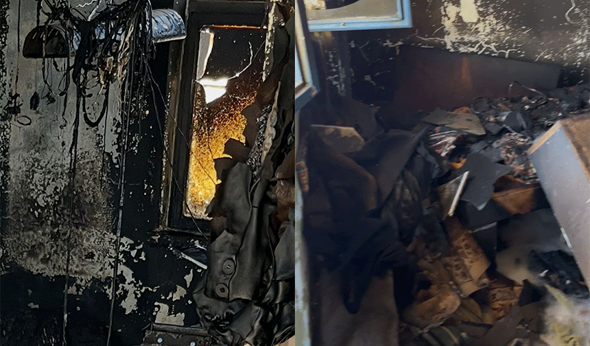 Kahramanmaraş’ın Onikişubat ilçesine bağlı Mağaralı Mahallesi’nde çıkan ev yangını can