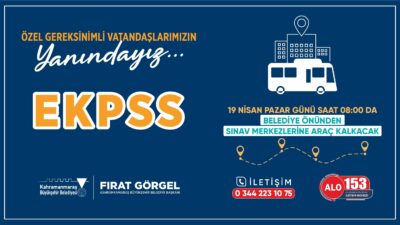 Büyükşehir Belediyesi, 19 Nisan Pazar günü EKPSS’ye girecek özel gereksinimli vatandaşlar