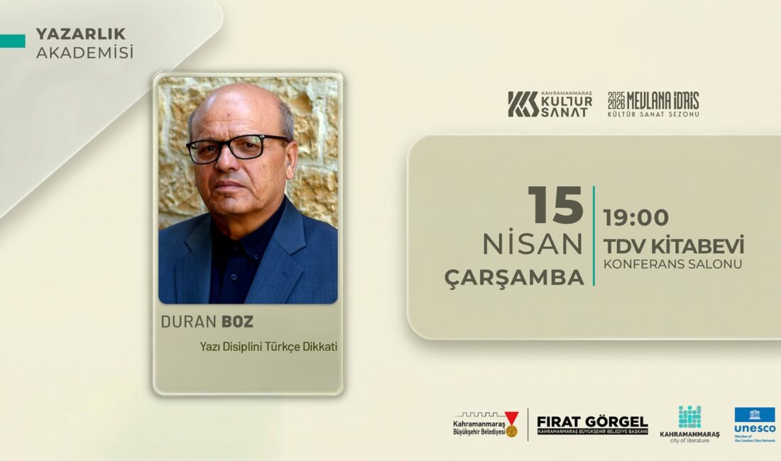 Büyükşehir Belediyesi,  15 Nisan Çarşamba günü yazar Duran Boz’un katılımı