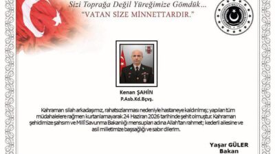 Türkiye, Fırat Kalkanı Harekât Bölgesi'nden gelen acı haberle sarsıldı. Milli