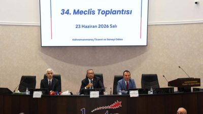 Kahramanmaraş Ticaret ve Sanayi Odası’nın (KMTSO) 34. Meclis Toplantısı’nda konuşan