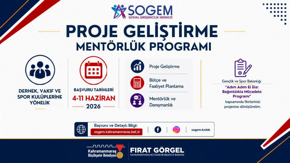 Büyükşehir Belediyesi Sosyal Girişimcilik Merkezi (SOGEM), dernek, vakıf ve spor