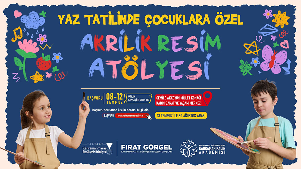Büyükşehir Belediyesinin çocukların yaz tatilini sanatla iç içe geçirmesi için
