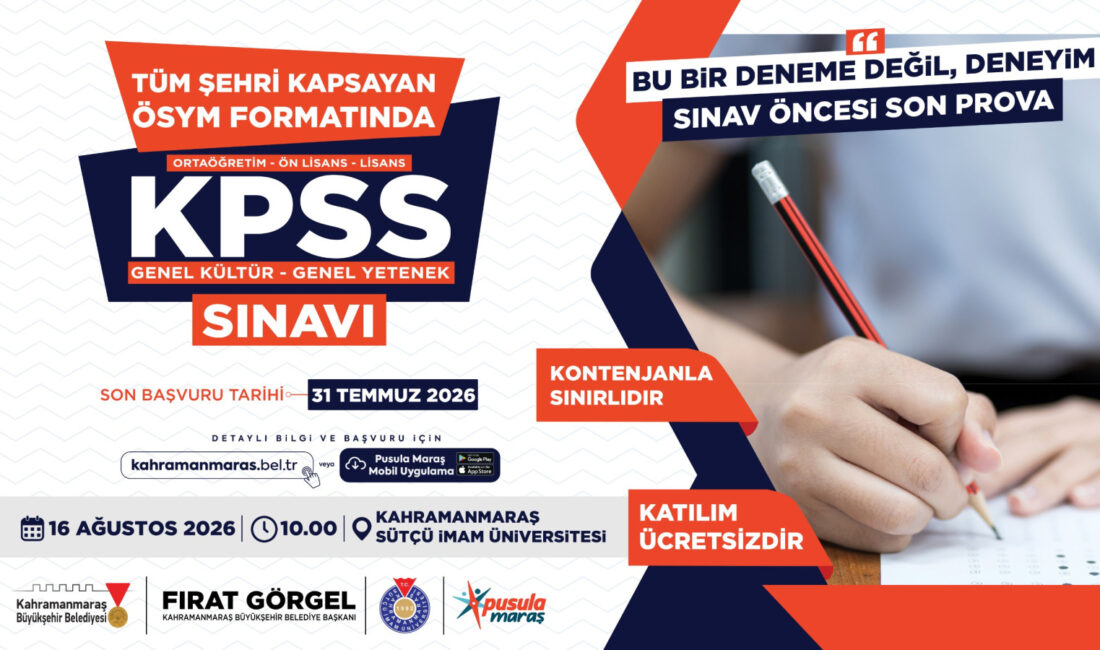 Büyükşehir Belediyesinin gençlik markası Pusula Maraş, KPSS’ye hazırlanan memur adaylarına