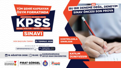 Büyükşehir Belediyesinin gençlik markası Pusula Maraş, KPSS’ye hazırlanan memur adaylarına