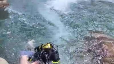 Kahramanmaraş’ın Andırın ilçesinde serinlemek veya gezmek amacıyla şelale bölgesine giden
