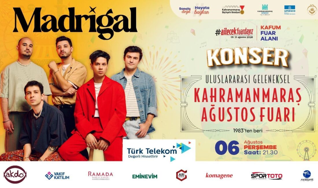Geleneksel Ağustos Fuarı’nda 6 Ağustos Perşembe günü, sevilen müzik grubu