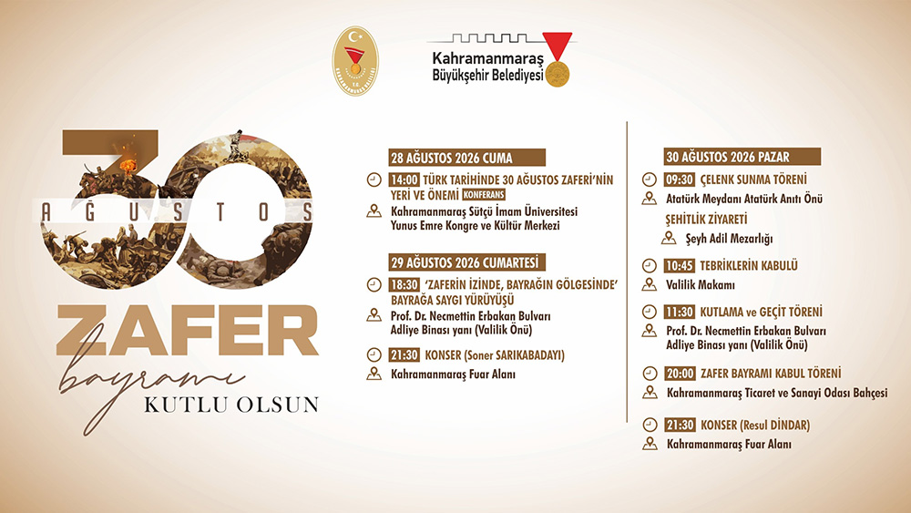 30 Ağustos Zafer Bayramı’nın 104’üncü yıl dönümü üç gün boyunca