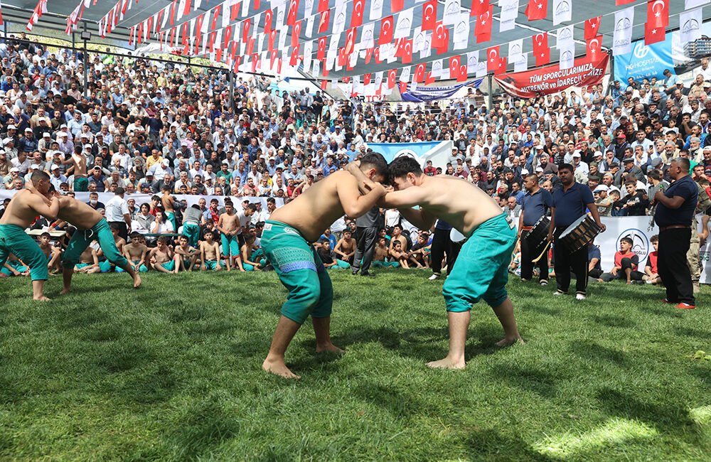 Dulkadiroğlu Belediyesi tarafından geleneksel hale getirilen Bertiz Boyalı Güreş Festivali,