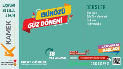 Büyükşehir Belediyesinin Meslek Edindirme Kursları; Elbistan, Çağlayancerit, Andırın ve Ekinözü’nde