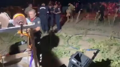 Kahramanmaraş’ın Dulkadiroğlu ilçesine bağlı kırsal Kuzucak Mahallesi’nde yürütülen kuyu açma