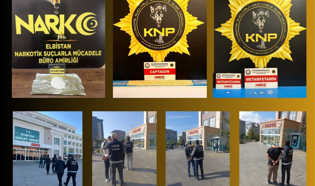 Kahramanmaraş’ta 17-22 Ekim tarihleri arasında düzenlenen narkotik operasyonlarında metamfetamin ve
